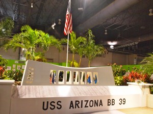 The USS Arizona Tribute to the bombing of Pearl Harbor at the Philadelphia Flower Show