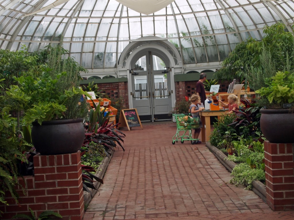 Playroom with kids at Phipps has plastic produce, cash register and more
