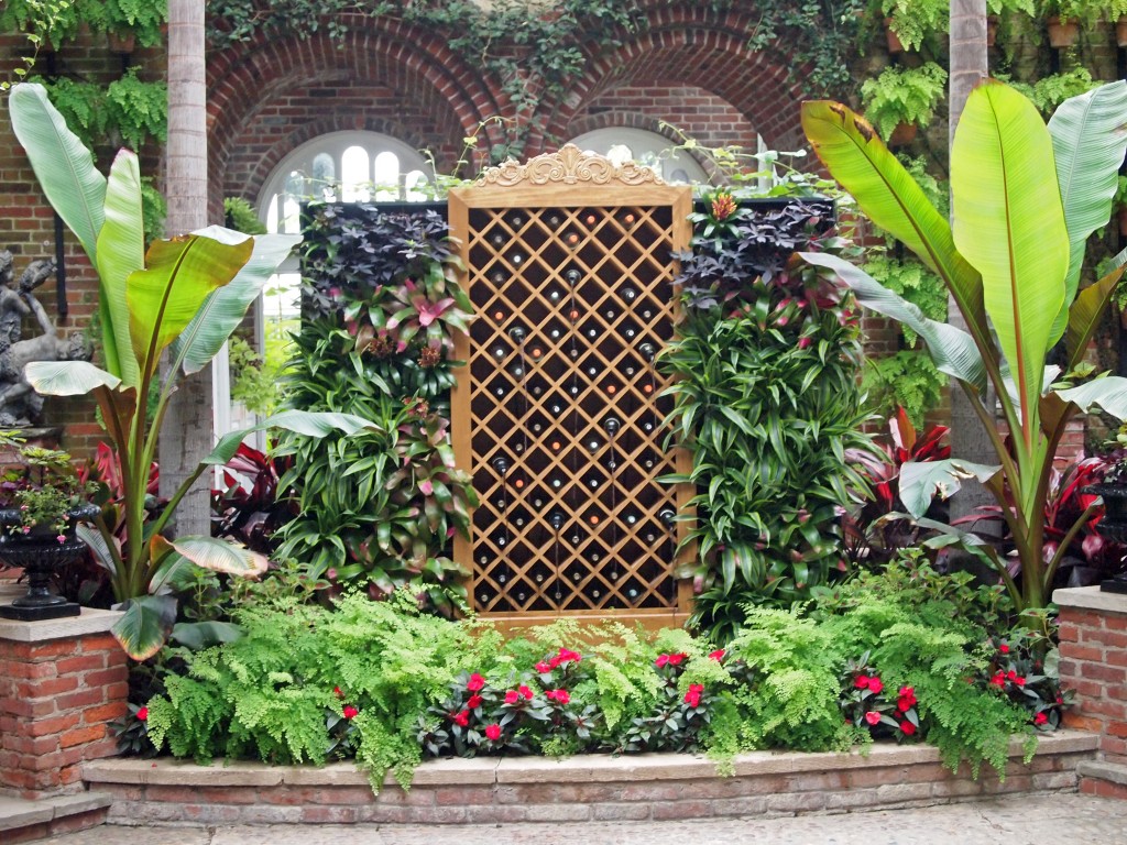 wine rack display at Phipps Conservatory in Pittsburgh 