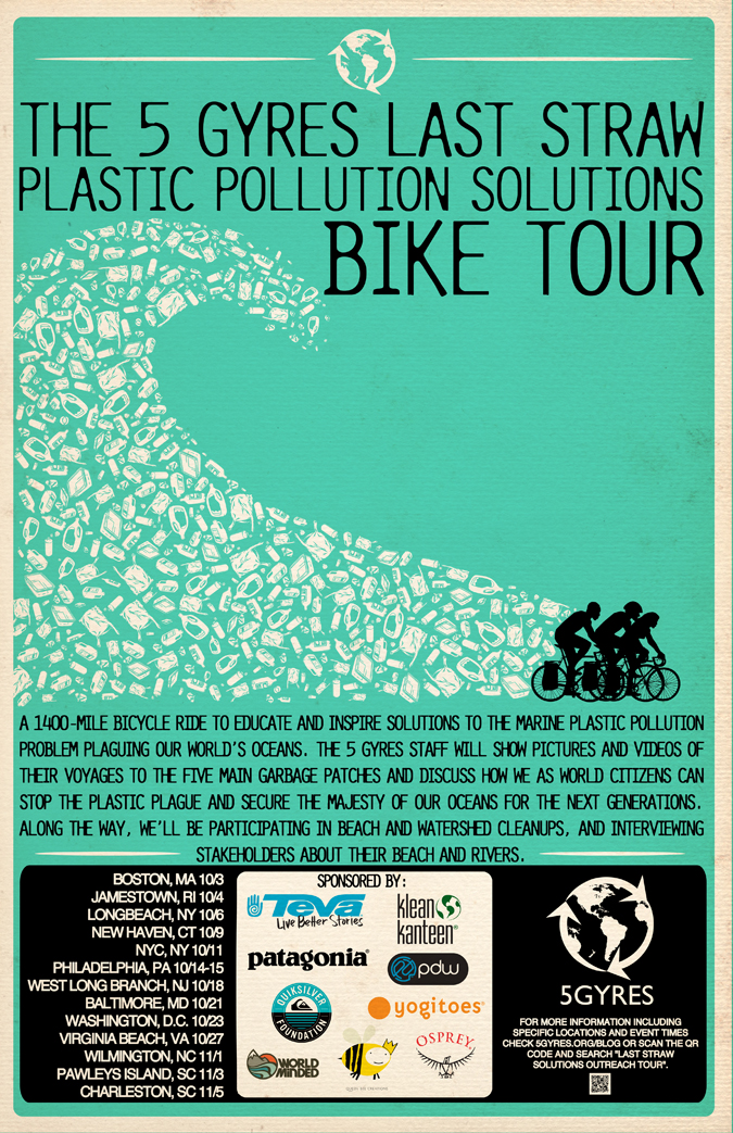 5 Gyres ‘Last Straw’ Pollution Bike Tour is Coming to Philly & You Can Win Free Stuff.