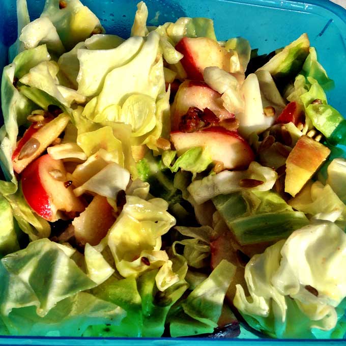 cabbage apple ginger detox salad