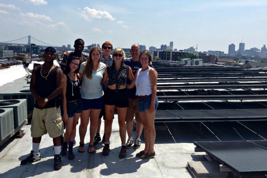 solar states team on rooftop