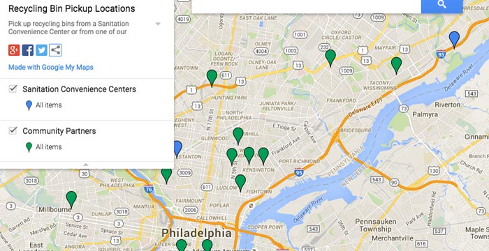 This Interactive Map Finds You FREE Philly Recycling Bins