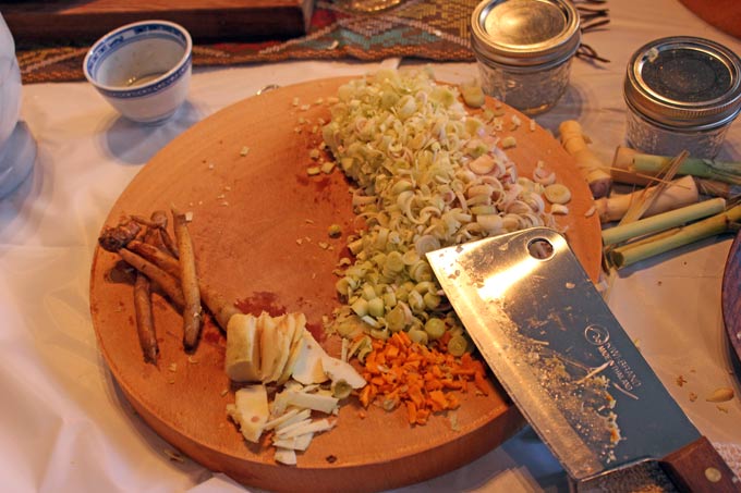 Koliyan curry workshop chopped ingredients
