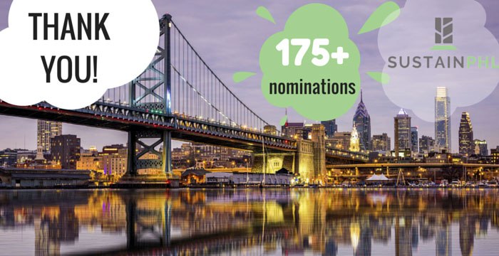 Thank you for over 175 SustainPHL nominations!