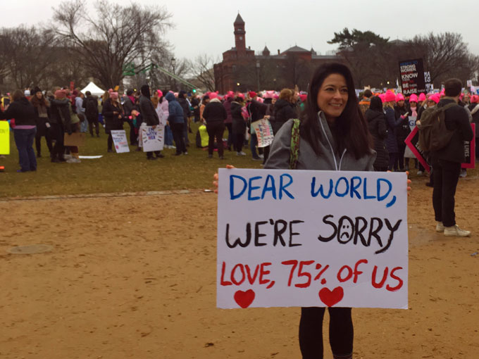 Women's March on Washington - dear world we're sorry