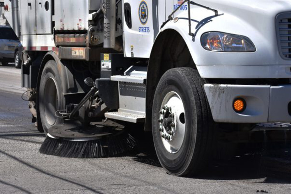 Philadelphia revives street sweeping program, complete with leafblowers